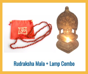 Rudraksha Mala + Lamp Combo